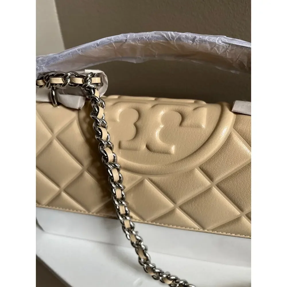 Tory Burch  Small Fleming Polished Grain Leather Shoulder Bag